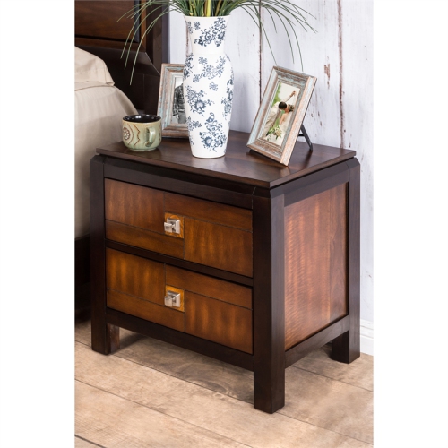 Furniture of America Delia Transitional Wood 2-Drawer Nightstand in Walnut
