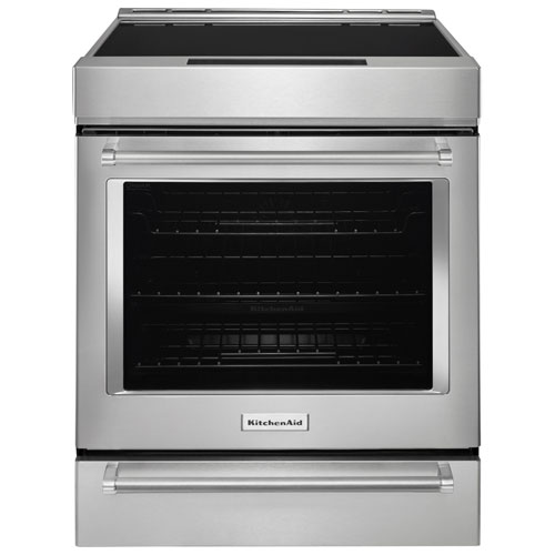 KitchenAid 30" 6.4 Cu. Ft. True Convection Slide-In Induction Range - Stainless Steel