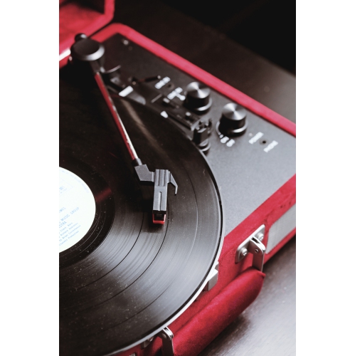 Arkrocket Curiosity Bluetooth Turntable Retro Suitcase 3-Speed Record Player with Built-in Speakers-Wine Velvet
