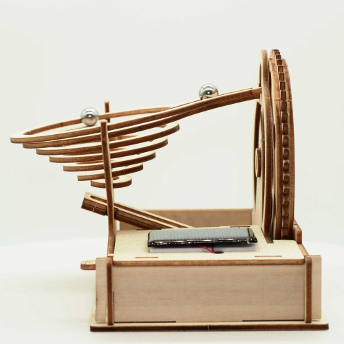 Flip Toys | Wooden Marble Run | SPIRAL | Solar Powered Motorized Construction STEM Toy | Boy Girl Unisex Kids Teen Adults Desk Toy 8+