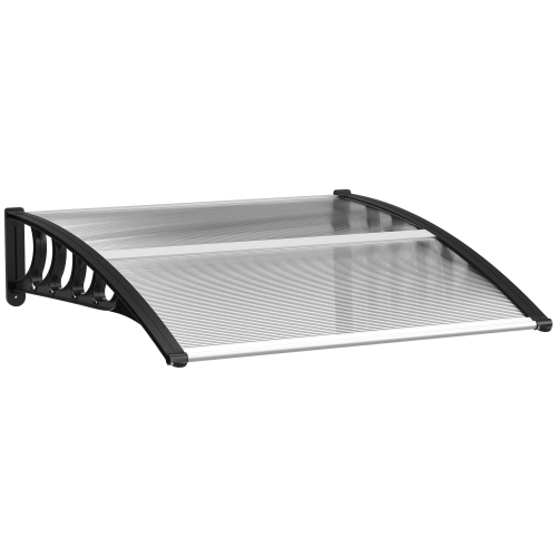 Outsunny Auvent de porte en polycarbonate pour porte d'entrée avec feuille creuse pour protection contre les UV, la pluie, la neige et la lumière du