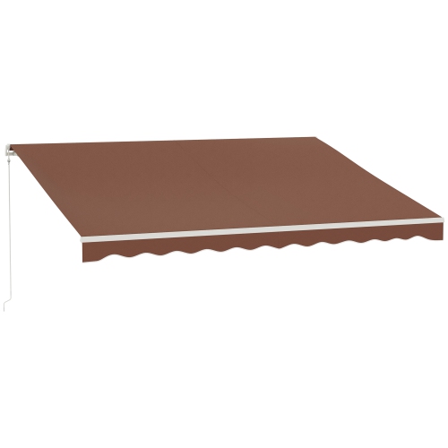 Auvent électrique Outsunny, 13 x 10 pi, abri pare-soleil rétractable avec télécommande, manivelle manuelle et cadre en aluminium, pour terrasse,