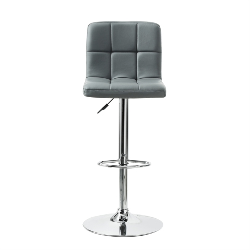 Linon Clayton 24"-32" Adjustable Metal Barstool in Gray