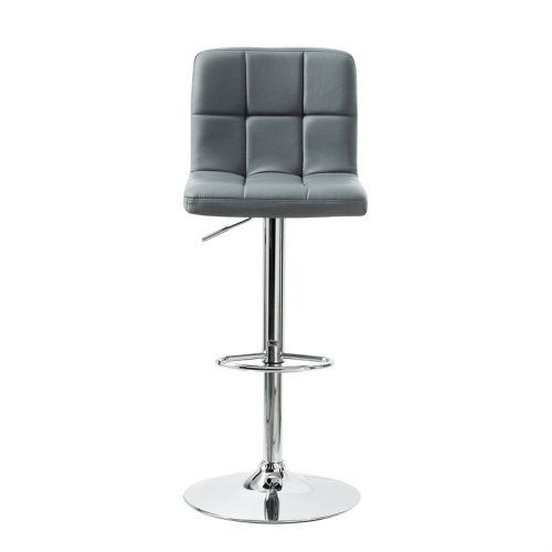 Linon Clayton 24"-32" Adjustable Metal Barstool in Gray
