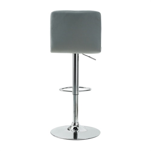 Linon Clayton 24"-32" Adjustable Metal Barstool in Gray