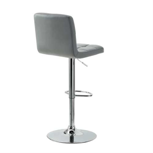 Linon Clayton 24"-32" Adjustable Metal Barstool in Gray