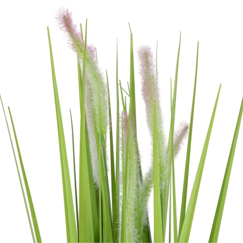 24" Artificial Green Onion Grass Plant in Tin Pot