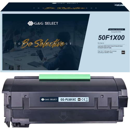 G&G Select Compatible Toner Cartridge Replacement for Lexmark 50F1X00 High Yield, Black