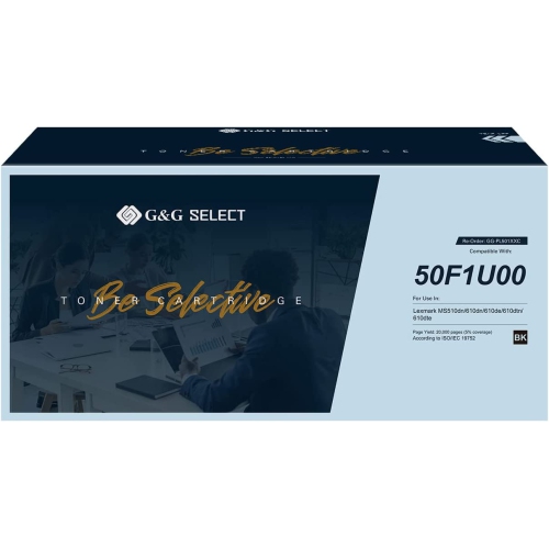 G&G – Cartouche de toner compatible avec Select pour Lexmark 50F1U00 rendement très élevé, noir