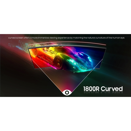 HAJAAN 27 Inch FHD Curved Gaming Monitor with RGB Backlight - 200Hz Refresh Rate | Wall Mount Support | HDMI, DP, USB Port -