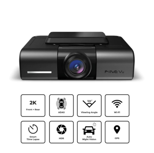 FineVu GX1000 2K QHD Dual-Channel Dash Cam | 2K, GPS, WiFi, Parking Mode, ADAS