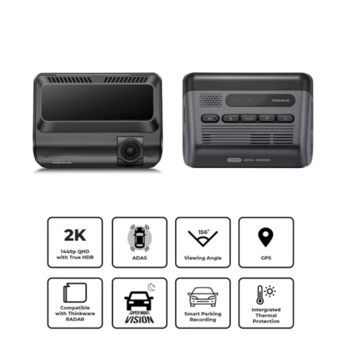 Thinkware Q1000 2K QHD Dual Channel Dash Cam & Radar Module | 2K, WiFi, GPS, ADAS, Parking Mode