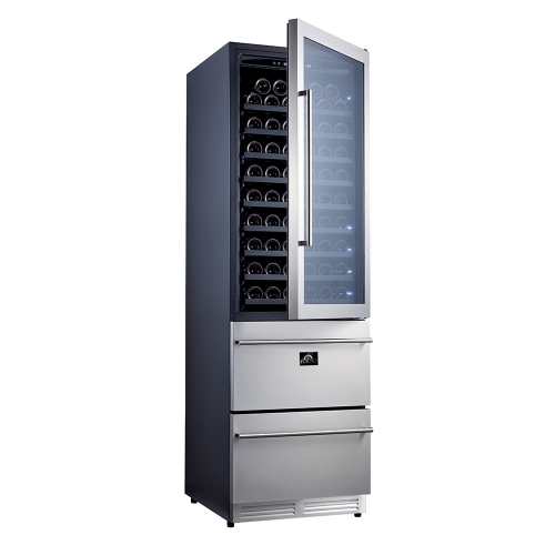 Forno Azienda Dual Temperature Zone 24-inch Wine Cooler 108 Bottles with two refrigerated drawers
