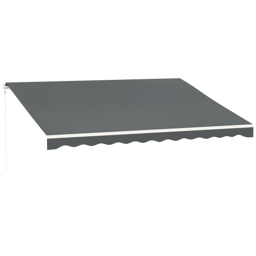 Auvent électrique Outsunny, 13 x 10 pi, abri pare-soleil rétractable avec télécommande, manivelle manuelle et cadre en aluminium, pour terrasse, balc