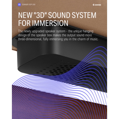 Donner DDP-200 Professional 88 Key Weighted Dynamic Graded Hammer Action Wooden Upright Digital Piano with Bench