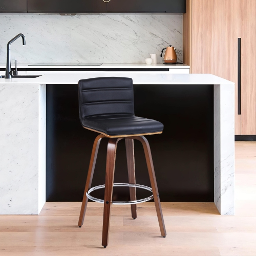 2-Pack Vintage 28" Barstools Wood 360° Swivel Counter Stools with Back and Foot Ring, Bar Stools for Kitchen Home Bar Supports up to 396 lbs