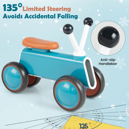 Gymax Baby Balance Bike for 10-24 Months Riding Toy No Pedal for Boys & Girls Blue