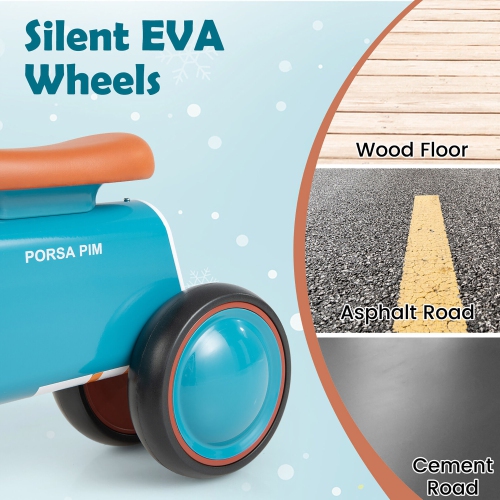 Gymax Baby Balance Bike for 10-24 Months Riding Toy No Pedal for Boys & Girls Blue