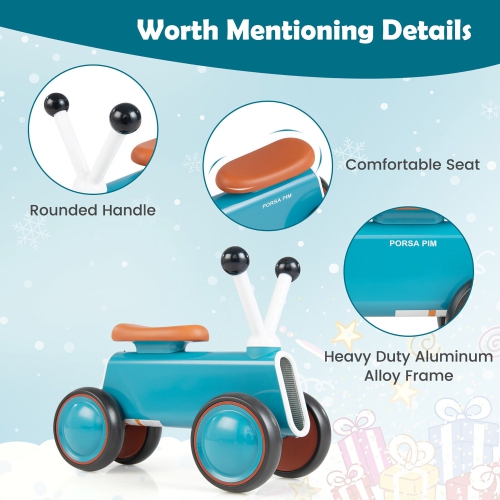 Gymax Baby Balance Bike for 10-24 Months Riding Toy No Pedal for Boys & Girls Blue