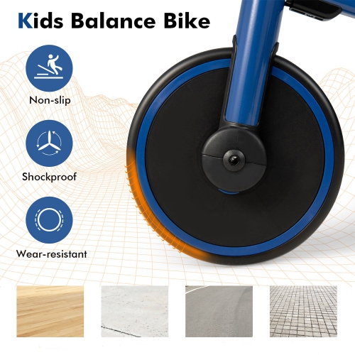 Gymax 4-in-1 Kids Tricycle Foldable Toddler Balance Bike with Parent Push Handle