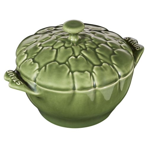 STAUB Ceramique 450 mL Ceramic Artichoke Cocotte, Basil-Green