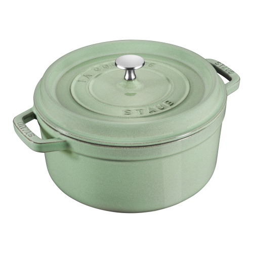 STAUB  La Cocotte 6.75 L Cast Iron Round Cocotte In Sage