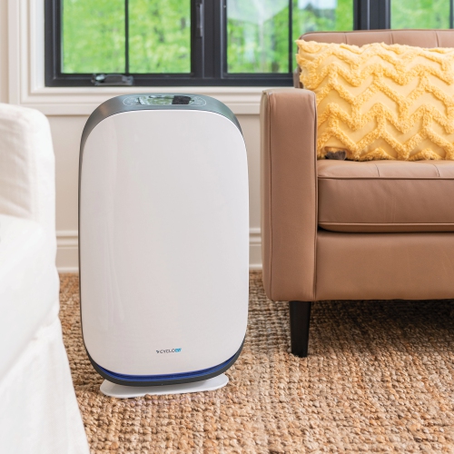 Cyclo UV purificateur d'air 510 - Lampe UVC/UVV aide à filtrer 99,97% des pathogènes - Filtre HEPA H13 - Protection allant jusqu'à 1,545 pi2. -