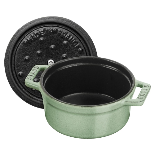 STAUB La Cocotte 250 mL Cast Iron Round Mini Cocotte, Sage