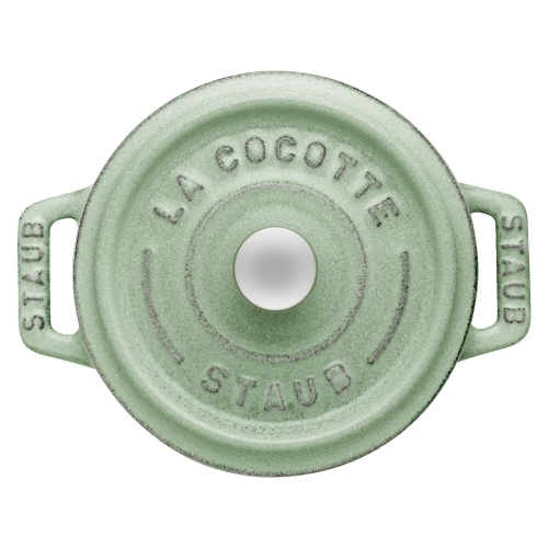 STAUB La Cocotte 250 mL Cast Iron Round Mini Cocotte, Sage