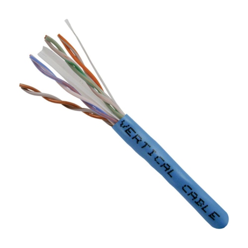 Vertical Cable CAT6 Solid Bare Copper Riser Cable, 1000ft. UTP, 550MHz, 23AWG, CMR, Blue