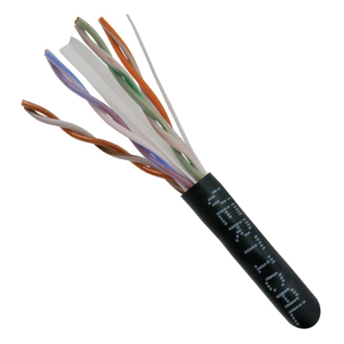 Vertical Cable CAT6 Solid Bare Copper Riser Cable, 1000ft. UTP, 550MHz, 23AWG, CMR, Black