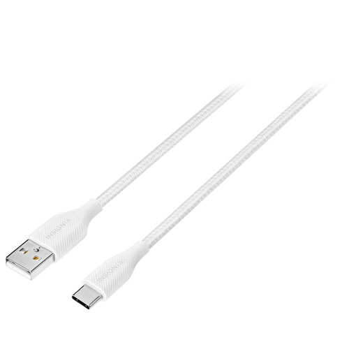 Insignia 1.8m USB-C to USB-A Braided Cable (NS-MCAW621C-C) - White - Only at Best Buy