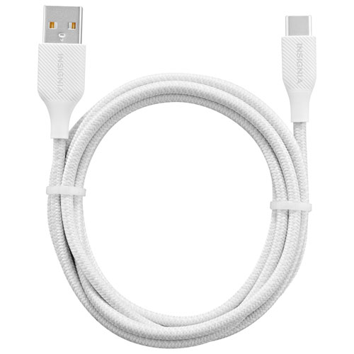 Insignia 1.8m USB-C to USB-A Braided Cable (NS-MCAW621C-C) - White - Only at Best Buy
