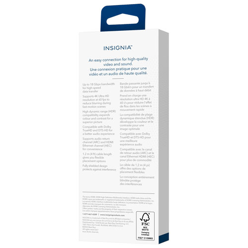 Insignia 1.2m HDMI Cable - Only at Best Buy