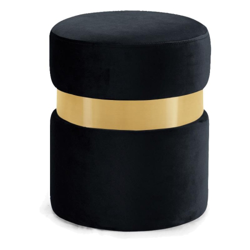 Meridian Furniture Hailey Contemporary Velvet Ottoman/Stool in Black