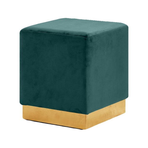 Meridian Furniture Jax Contemporary Velvet Ottoman/Stool in Green