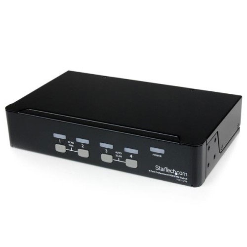 Boîte ouverte – Commutateur KVM USB VGA professionnel à 4 ports avec concentrateur de StarTech