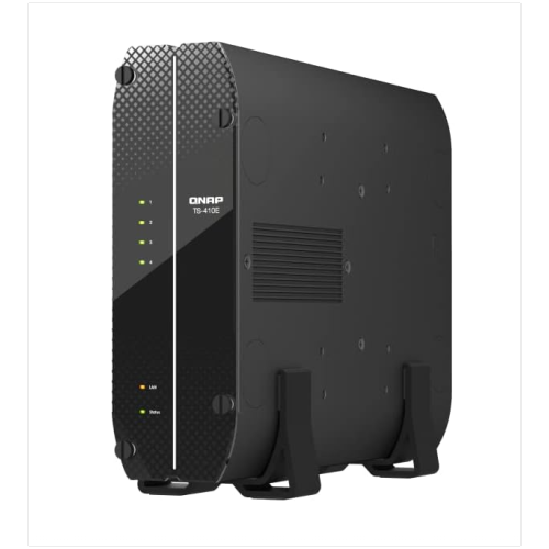 QNAP TS-410E-8G-US 4-Bay fanless Desktop NAS. Intel Celeron J6412 Quad-core with onboard 8GB RAM
