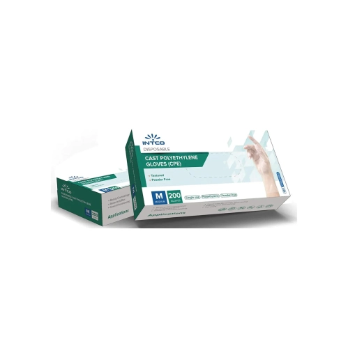 Intco Disposable Cast Poly CPE Gloves 200/Box - Extra Large