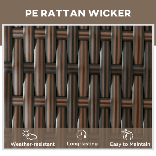 Outsunny 3 Pieces Wicker Patio Lounger Set with Table, PE Rattan Outdoor Lounge Chair Set with Cushions, Wheels, 5-Level Reclining Backrest,