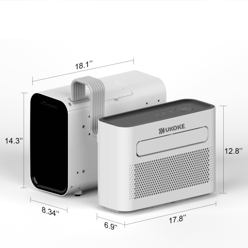 Ukoke USPC06C Caravan Window Air Conditioner, Cools up to 200 Sq.Ft,Works with Alexa, 6500 BTU , 4 in 1 AC Unit with Cool, Fan, Dehumidifier & Sleep, For RV& Window Kit Included