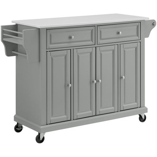 CROSLEY FURNITURE  Granite Top Kitchen Cart In Gray In White