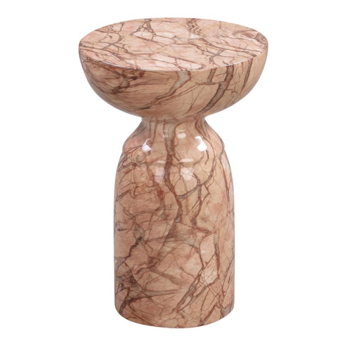 TOV FURNITURE  Rue 20"h Marble Concrete Stone Side Table In Sunset In Orange