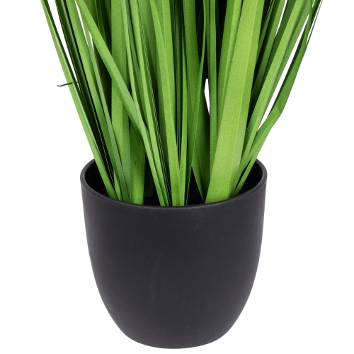 24" Artificial Onion Grass Plant in Black Pot