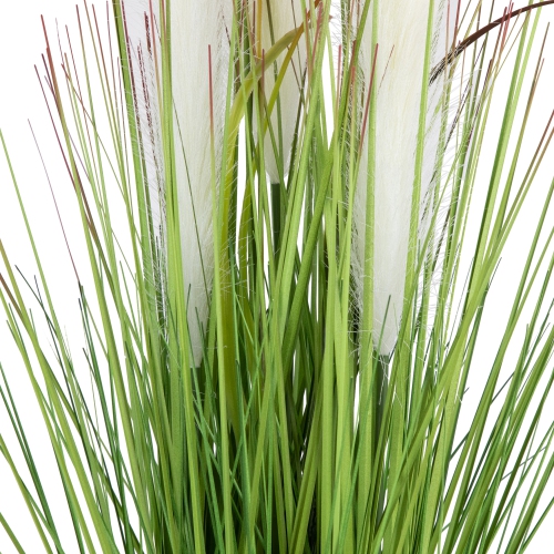 27" Artificial Onion and Pampas Grass in Black Pot