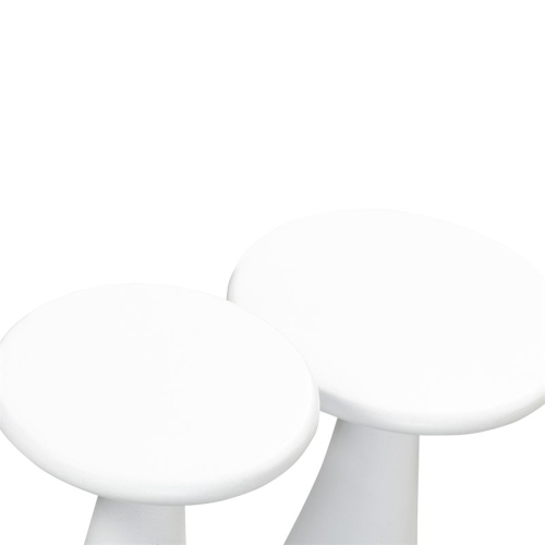 TOV Furniture Gianna 20"H Transitional Stone Accent Tables in White