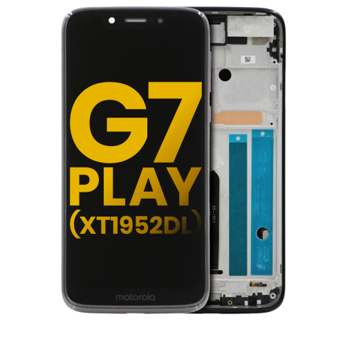 Replacement LCD Assembly With Frame Compatible For Motorola Moto G7 Play / T-Mobile Revvlry (Genuine OEM) (Starry Black)