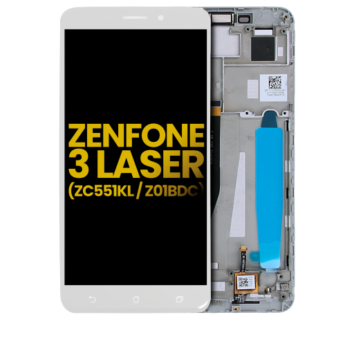 Refurbished - LCD Assembly With Frame Compatible For Asus ZenFone 3 Laser (ZC551KL / 2016) (White)