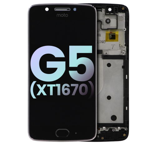 Replacement LCD Assembly With Frame Compatible For Motorola Moto G5 (Genuine OEM) (Black)