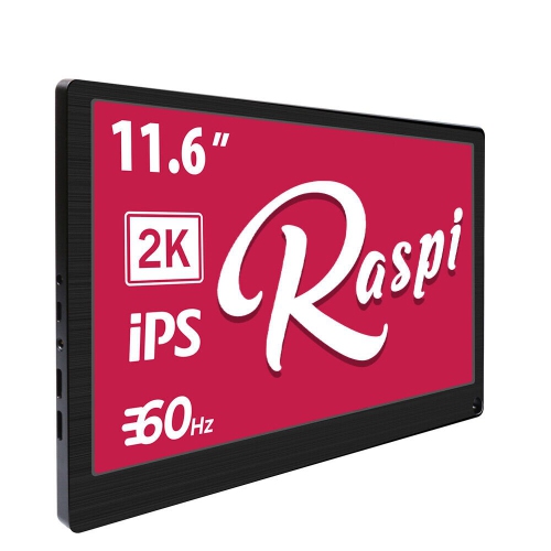 11.6" Portable Monitor 2K IPS Eye Care Display Laptop Screen Dual Mini HDMI Port For Raspi 4b+, VESA Mountable